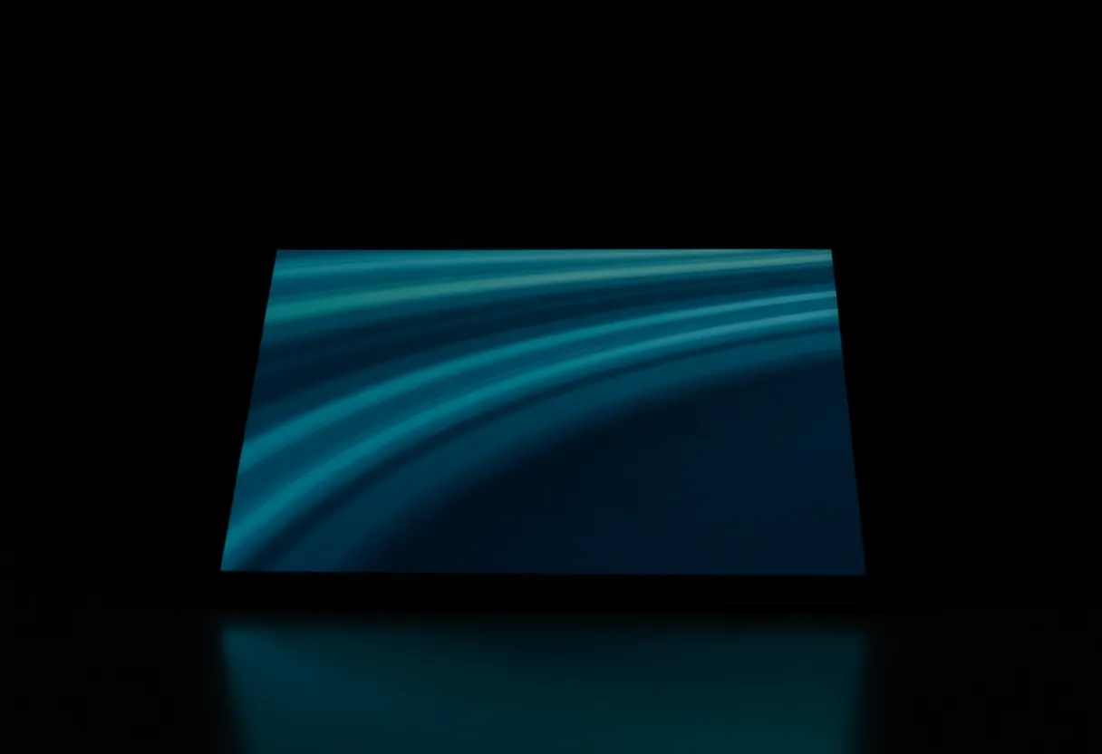 Abstract motion blur on a glowing tablet screen suggesting high refresh speed