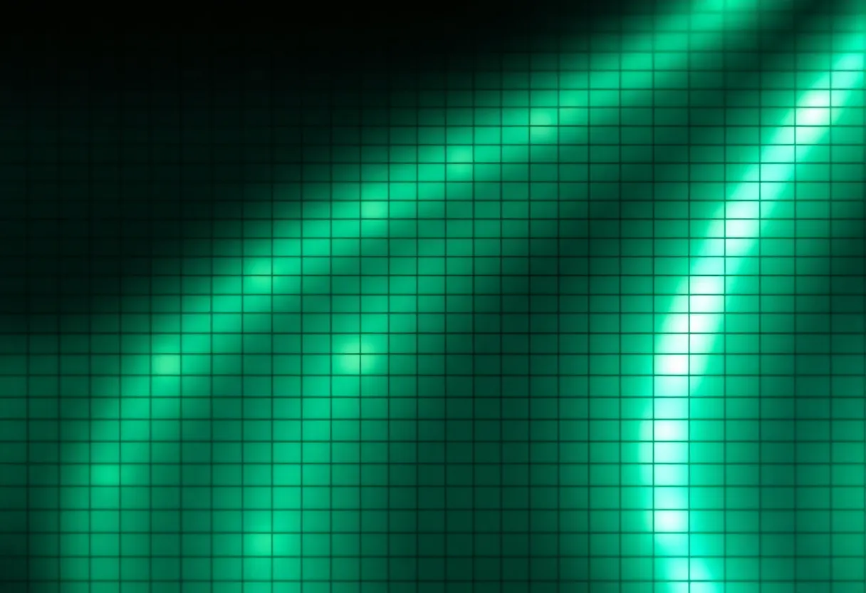 Abstract glowing spreadsheet grid suggesting manual reconciliation work