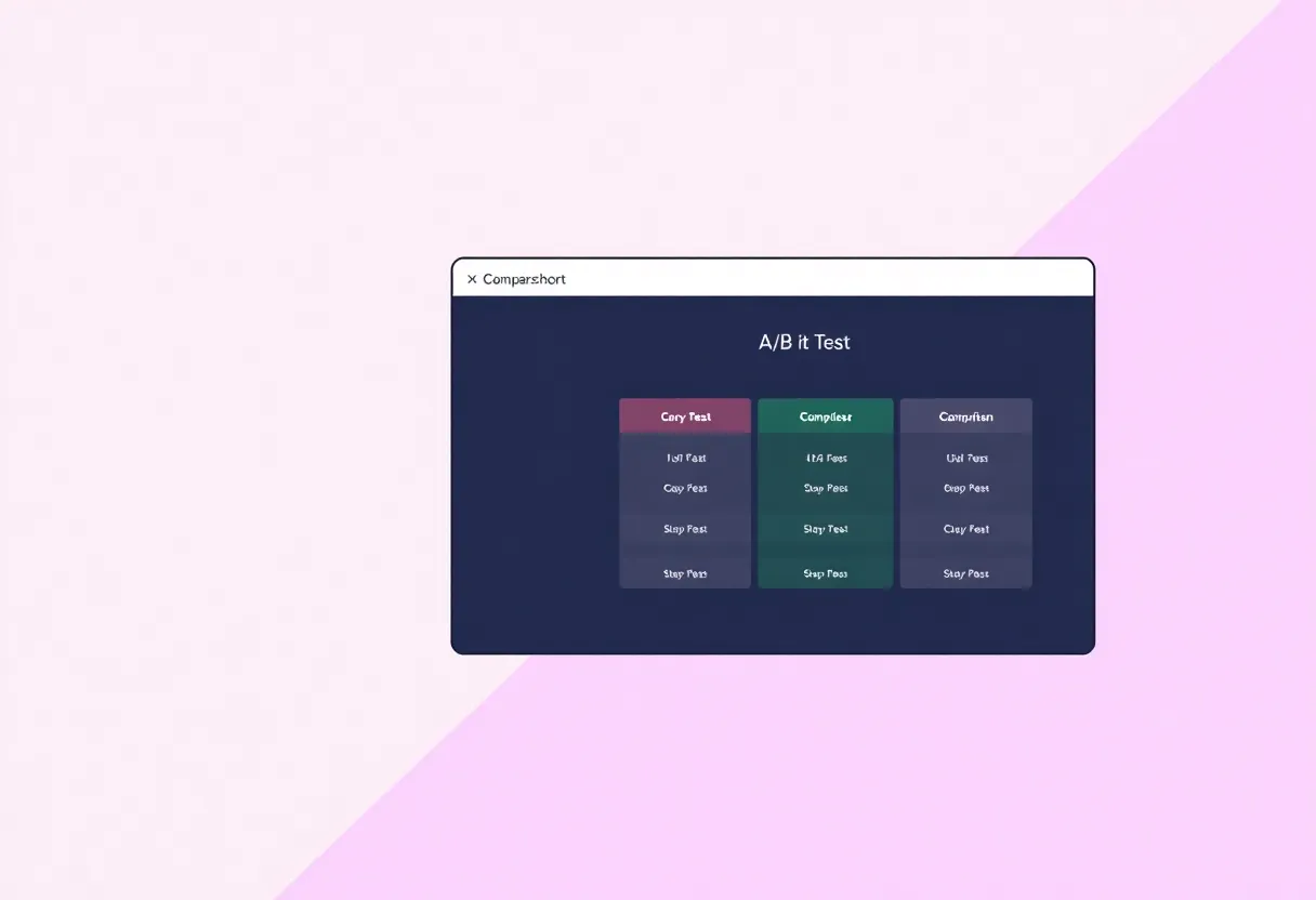 Pricing tiers and A/B comparison concept on a clean software UI