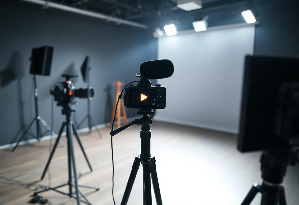 Professional YouTube studio setup suggesting long-form, documentary-style content