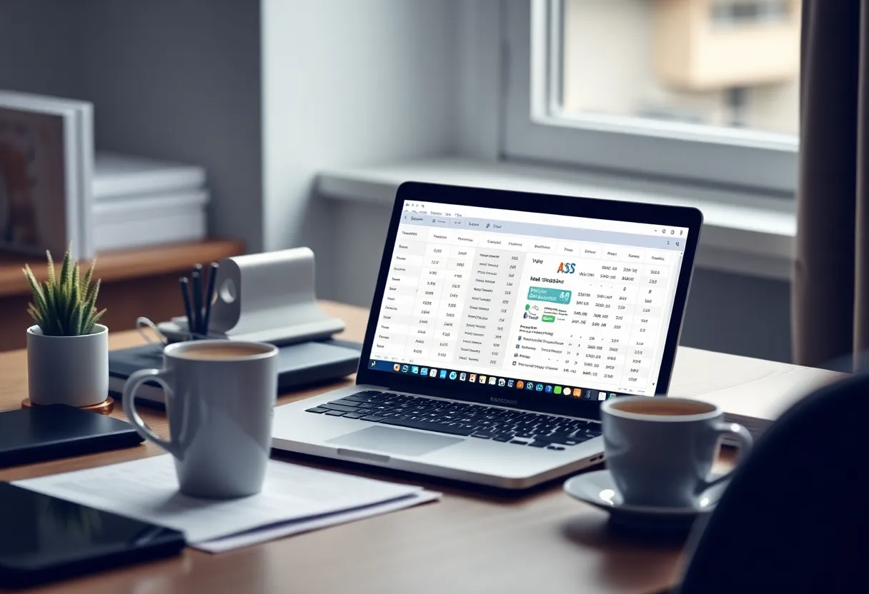 Desk with laptop and paperwork suggesting SaaS invoices and operational costs