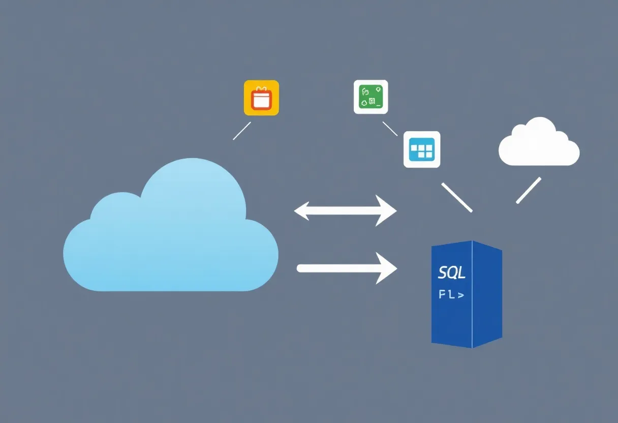 Infographic of apps syncing to database