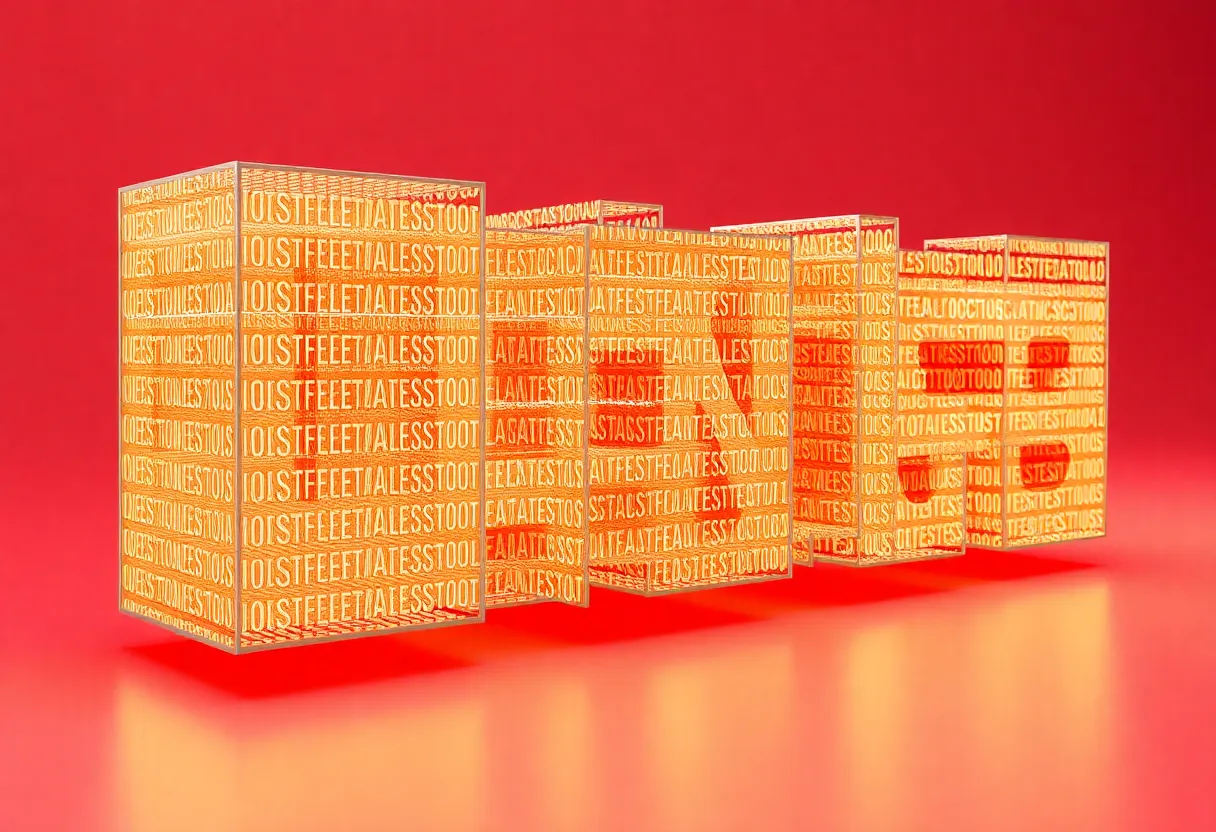 Abstract illustration of language turning into structured data cubes