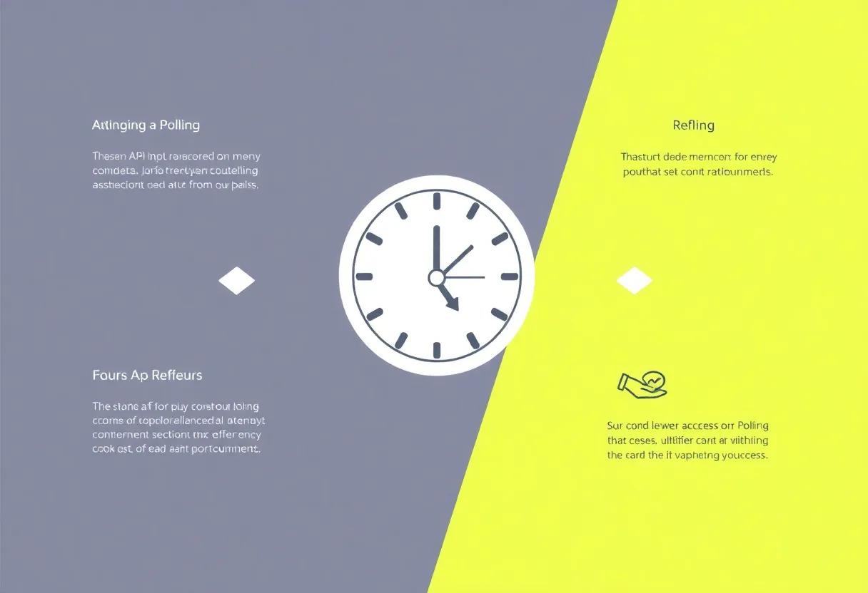 Minimal infographic of clocks and refresh arrows around API symbols