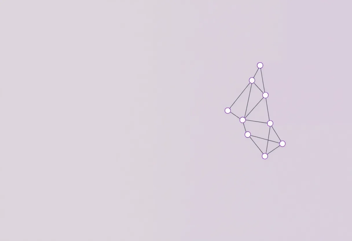 Abstract diagram contrasting REST resource rows with a GraphQL query graph