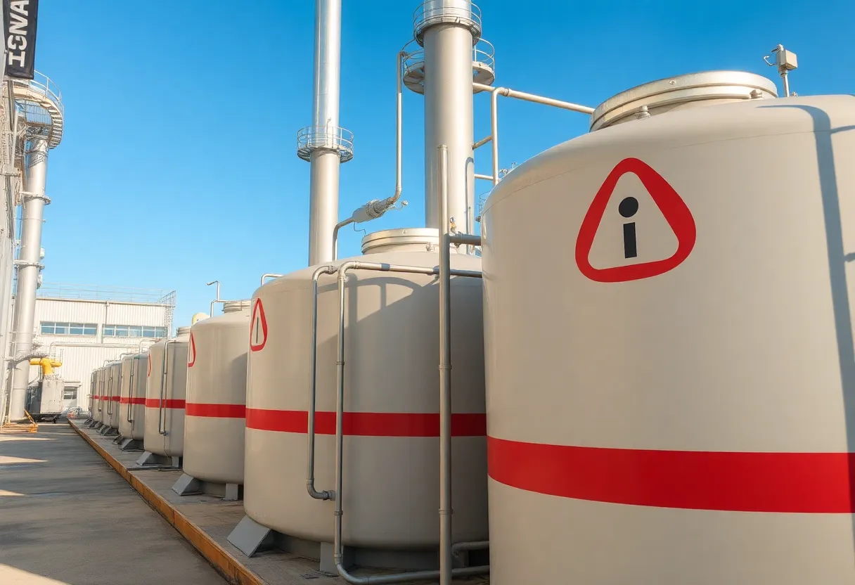 Hydrogen storage and industrial infrastructure at a facility