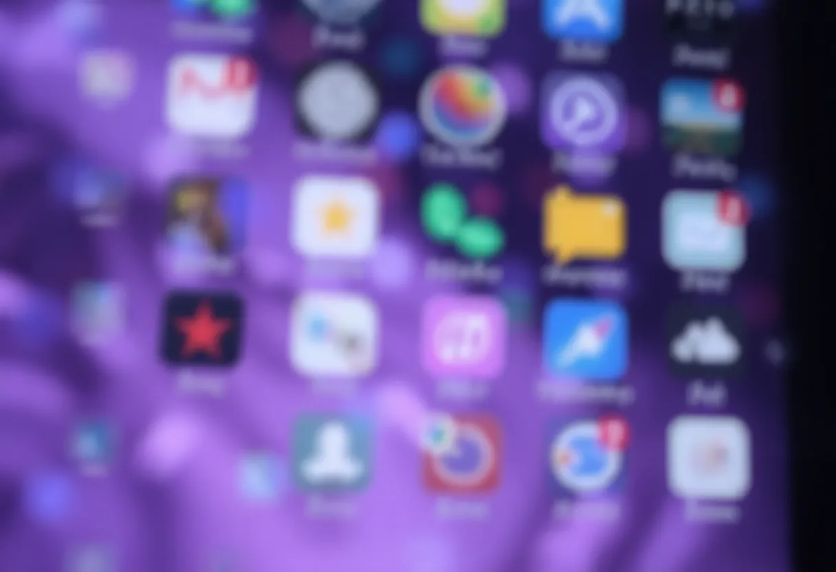 Abstract blurred app icons suggesting digital noise