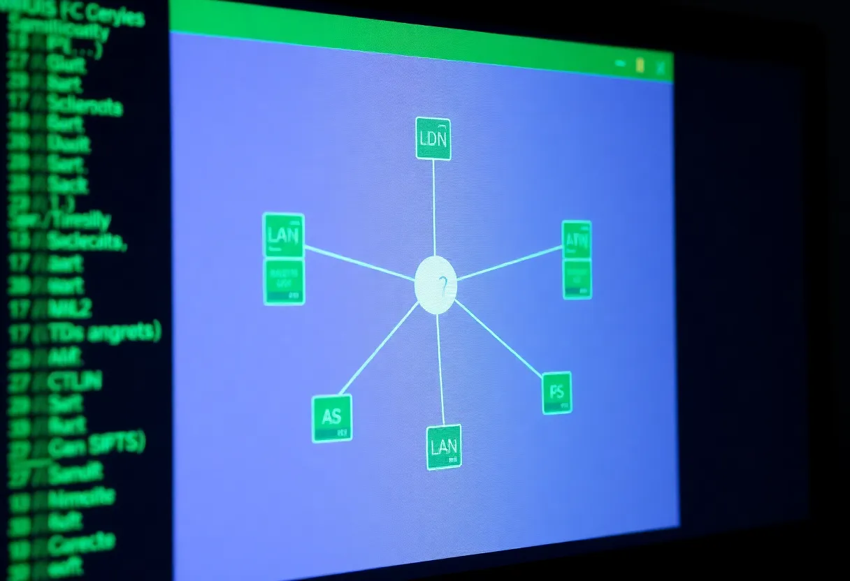 Abstract network diagram suggesting VLAN subnets