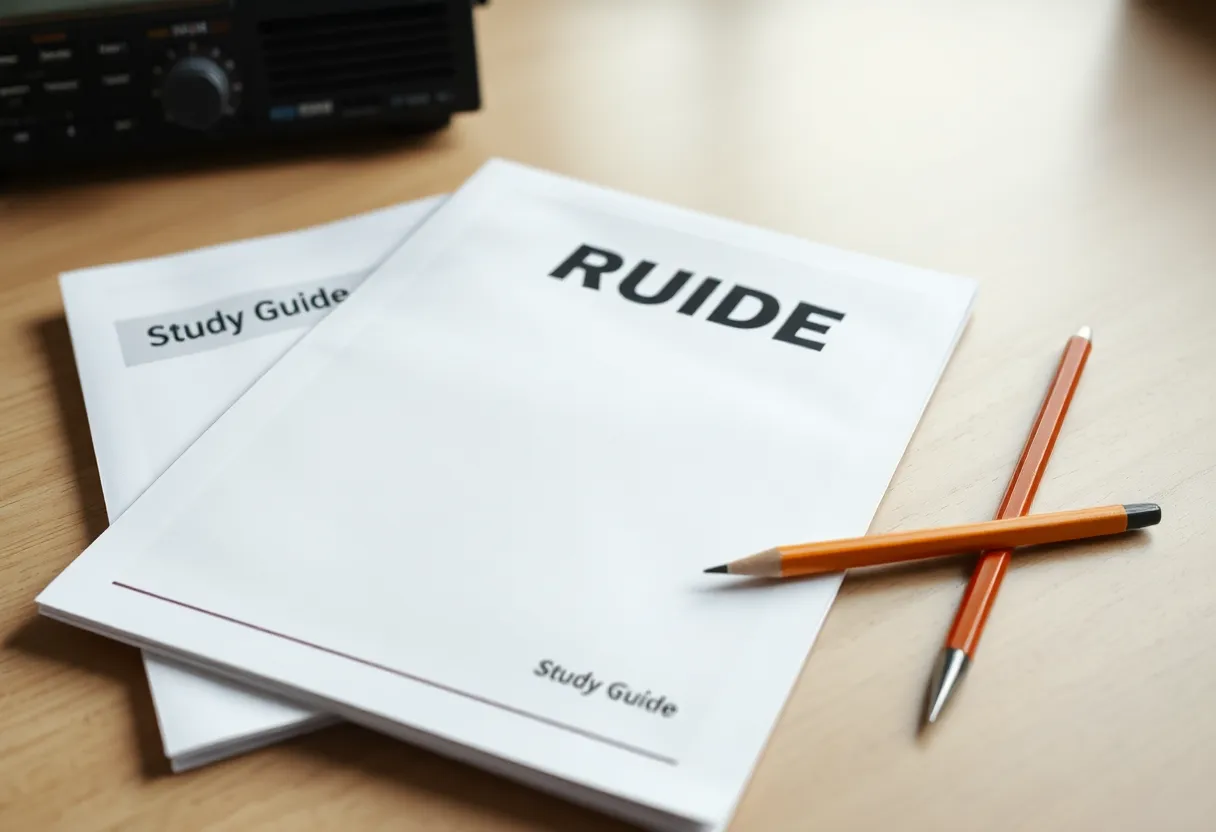 Study materials and pencil suggesting exam preparation