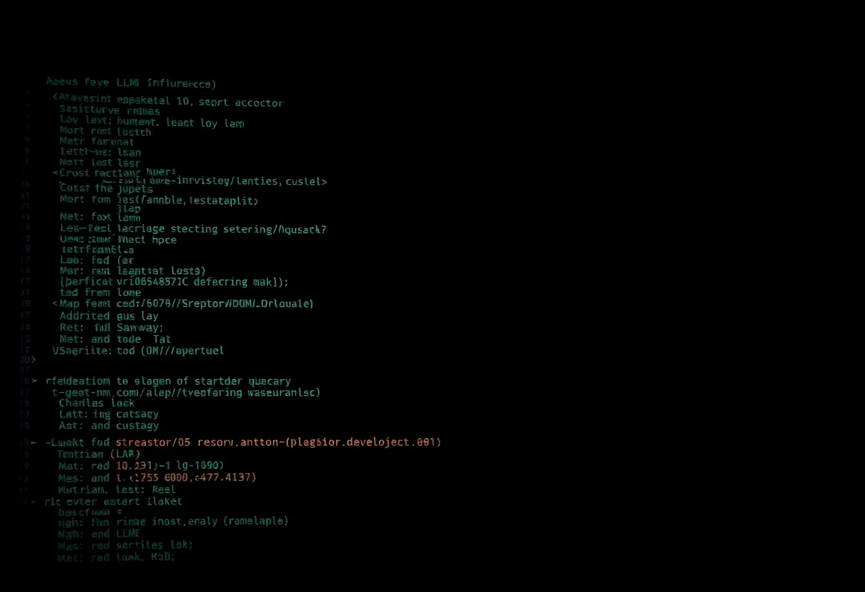 Terminal screen with streaming text suggesting LLM inference