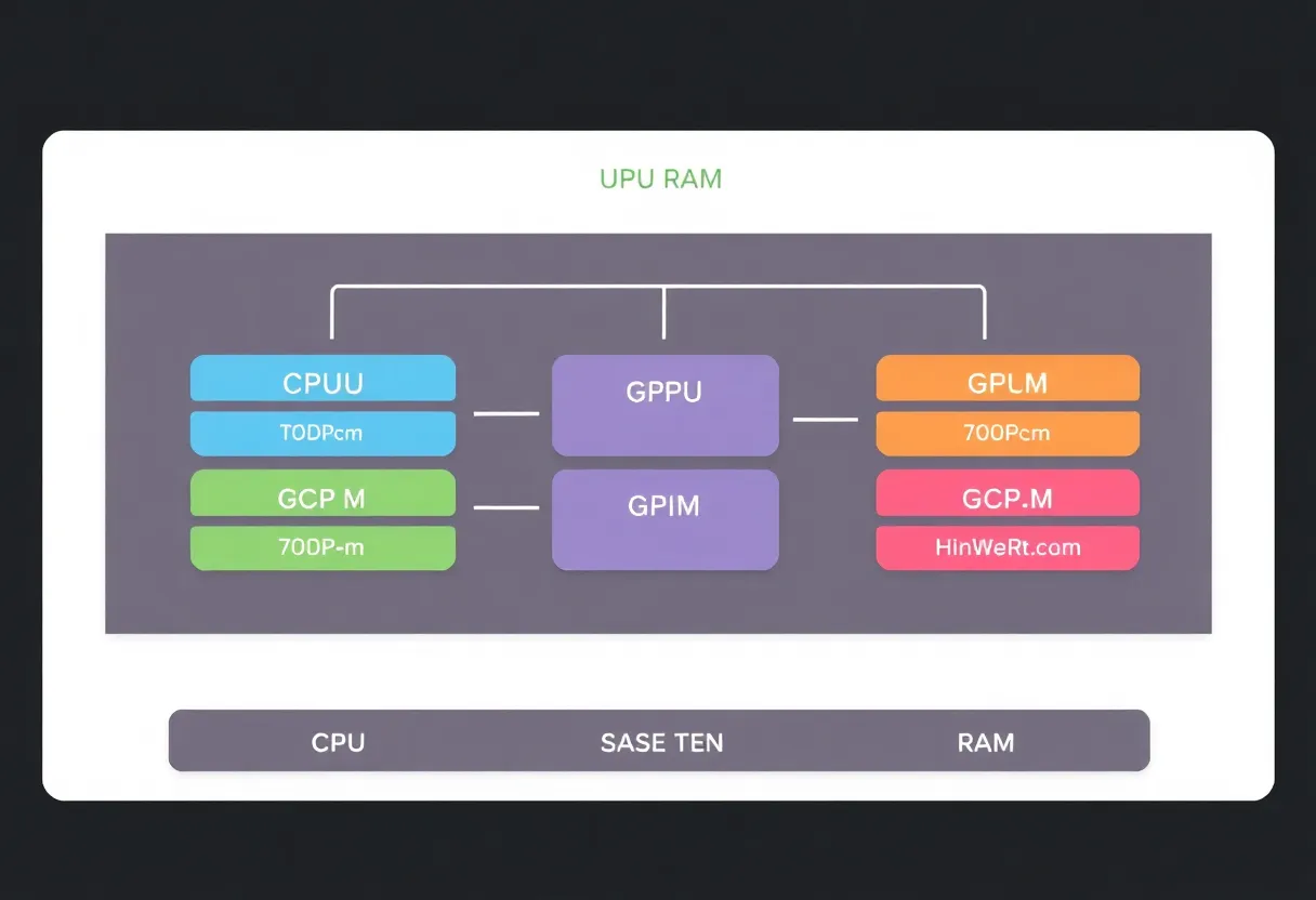 Abstract diagram of unified shared memory between processors