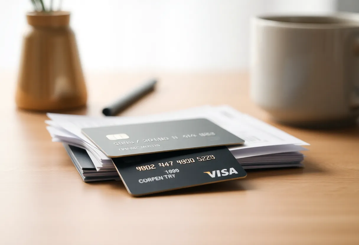 Desk with receipts, card, and coffee suggesting small recurring charges