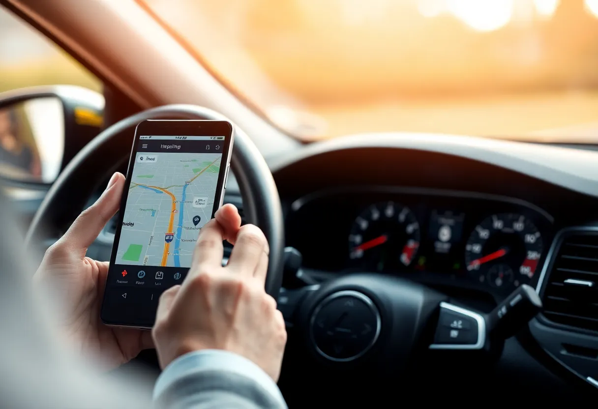 Smartphone navigation in a vehicle