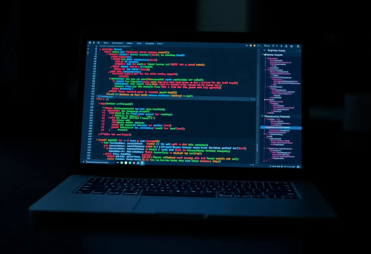 SQL query editor on a laptop suggesting proper relational modeling