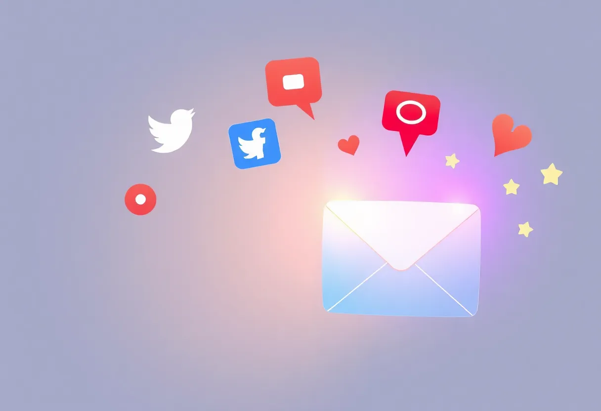 Abstract contrast between fading social icons and a bright email envelope symbolizing owned channels