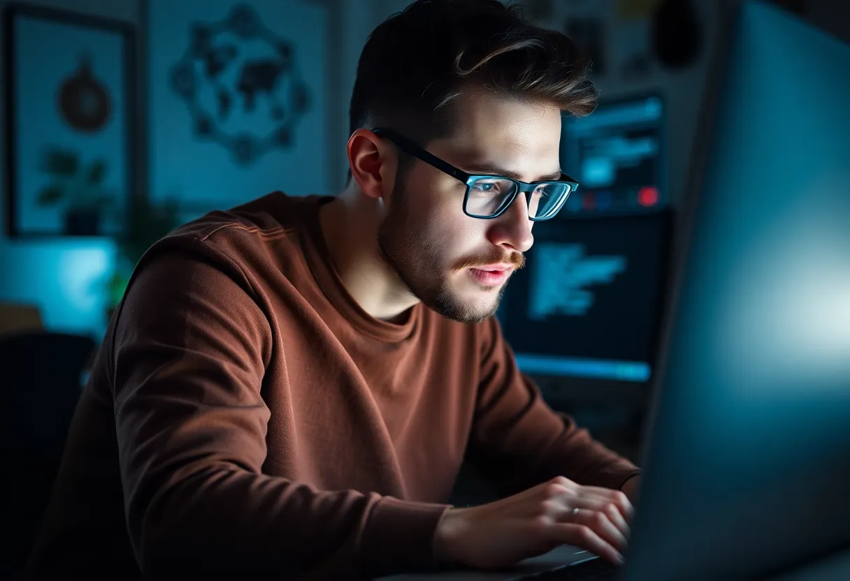 Person working at a laptop with workflow and error imagery suggesting broken automations