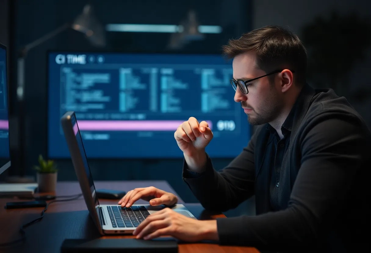 Abstract visualization of cache hits versus misses across a monorepo task graph