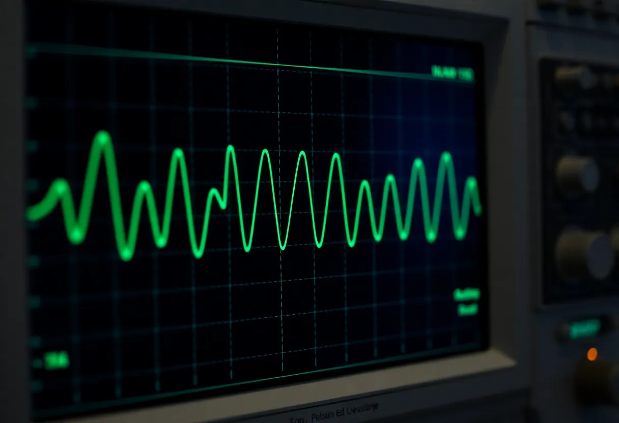 Oscilloscope display with multiple traces and measurement graticule