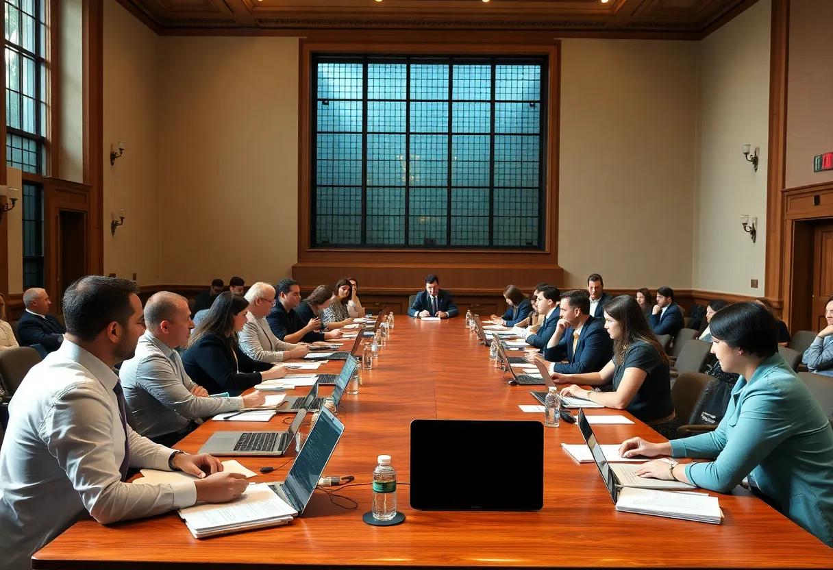 Collaborative planning session at a municipal office