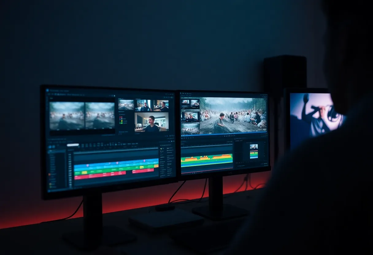 Editing workflow contrast between phone vertical clips and action camera wide shots