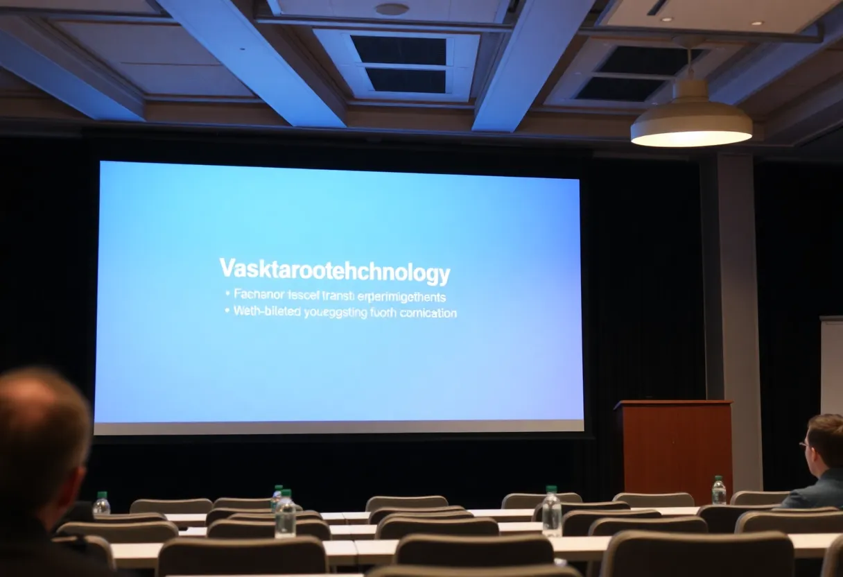 Blurred corporate presentation suggesting vague nanotechnology hype