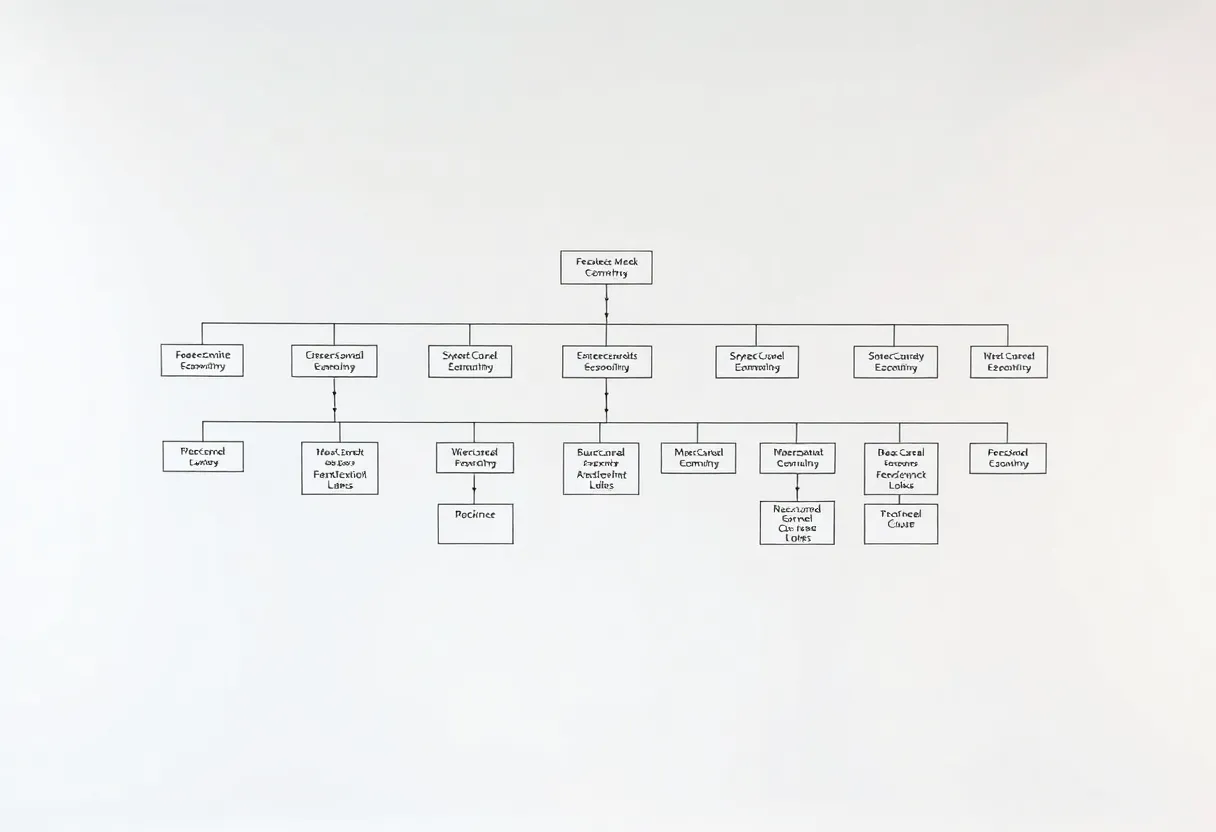 Whiteboard entity-relationship diagram with many interconnected tables