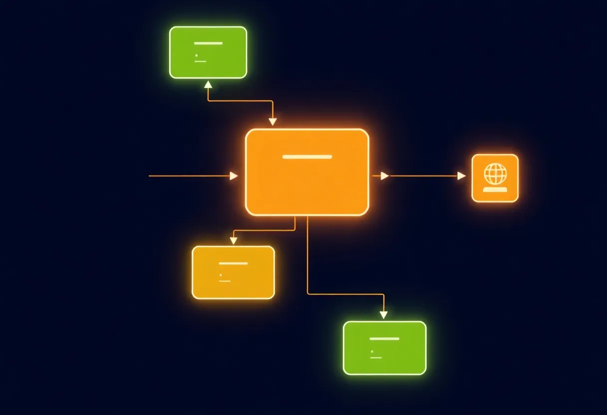 Abstract event-driven architecture with messages between nodes