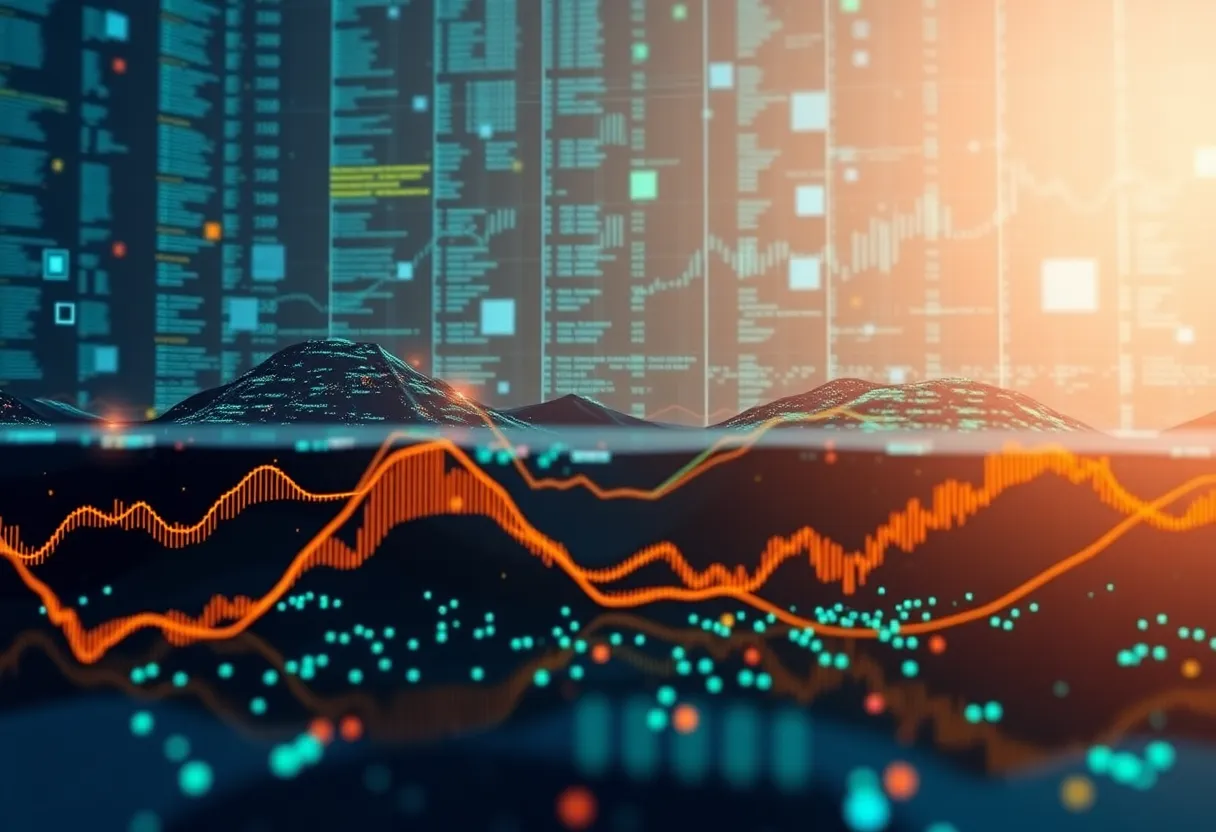 Liquidity pool concept visualization automated market maker cryptocurrency financial data chart