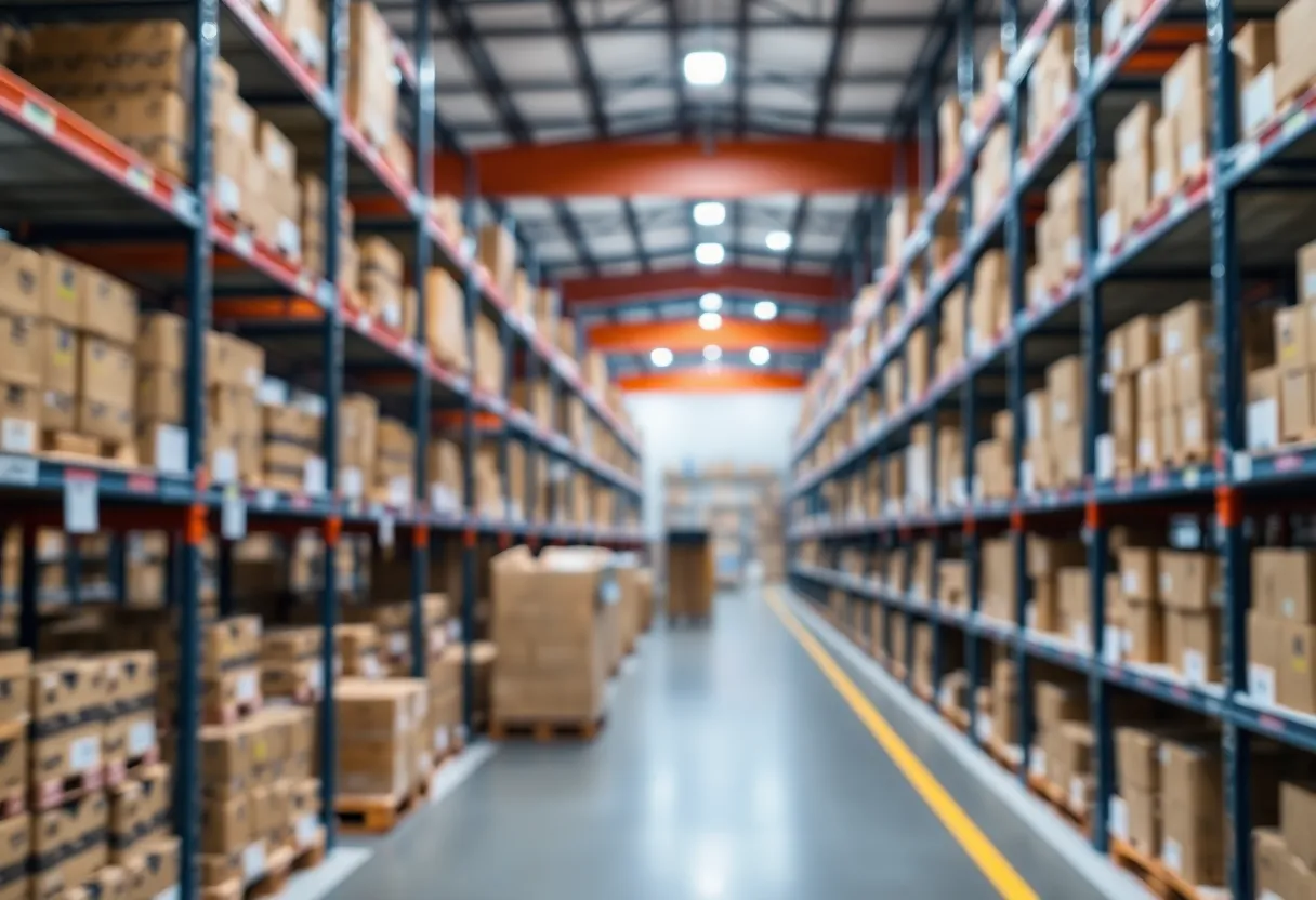 RFID scanning equipment in a modern warehouse reading tags on packages moving through automated conveyor system