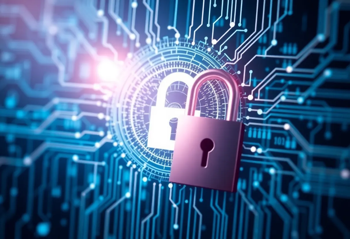 Secure encryption diagram showing vault being protected by cryptographic key derived from master password
