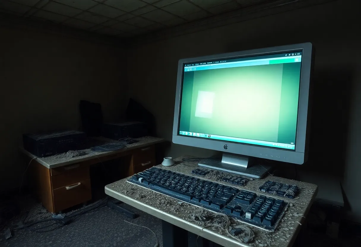 Abandoned vintage computer sitting dusty and unused representing a forgotten unmaintained software project