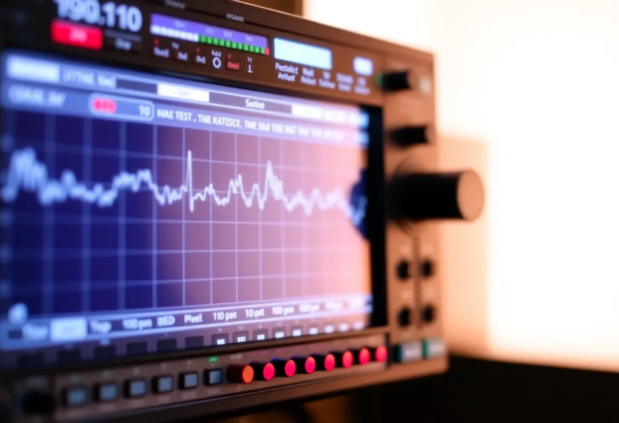 Audio measurement software showing noise floor spectrum analysis FFT plot with signal-to-noise ratio displayed