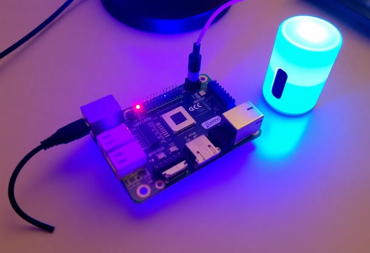 Raspberry Pi with Zigbee USB coordinator dongle home automation hub setup