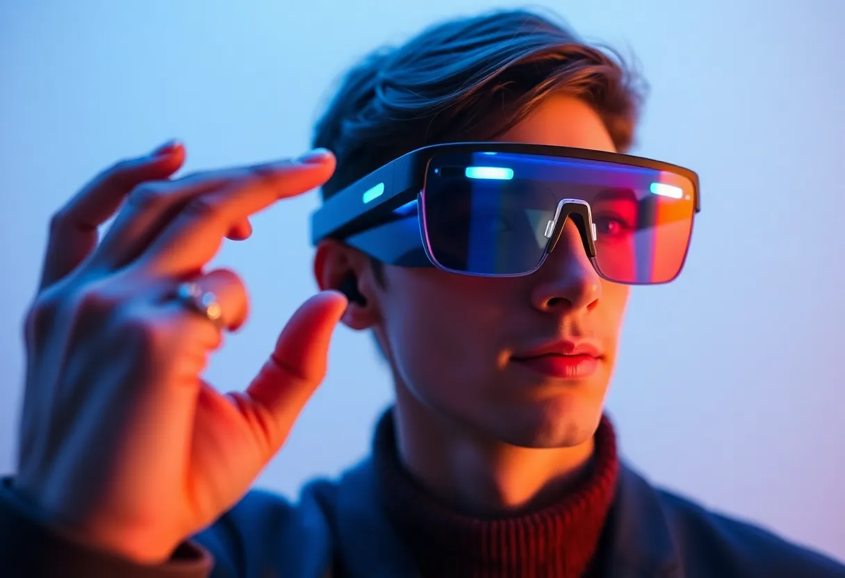 Collection of wearable devices smart glasses earbuds smart ring health monitoring ecosystem