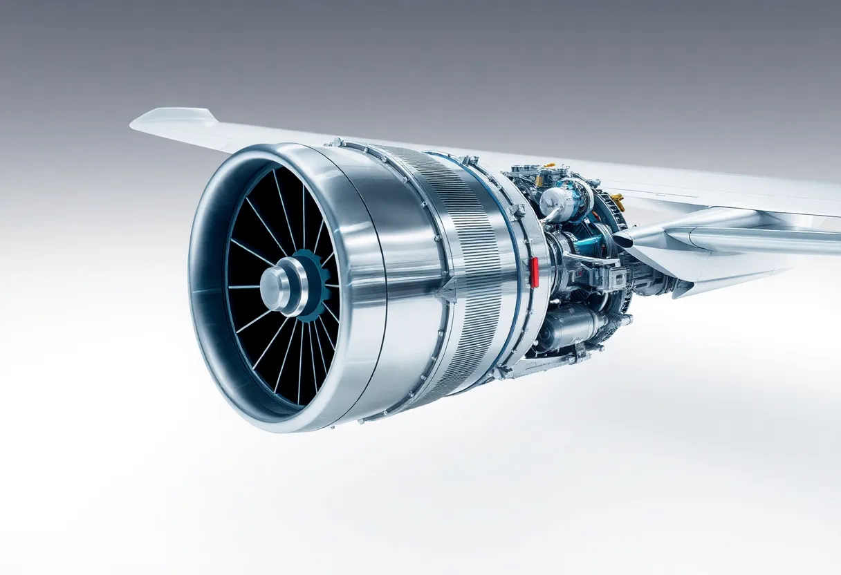 Electric aircraft propulsion system showing electric motor and battery systems integrated into aircraft structure