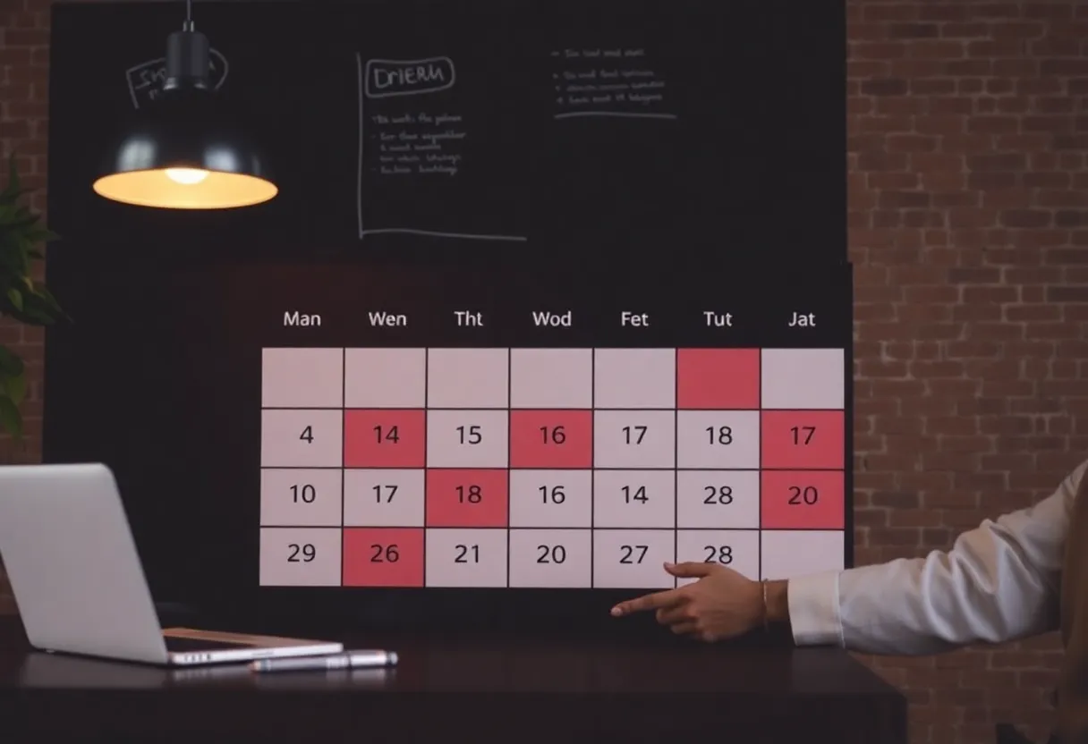 Employees in collaborative office environment with better work-life balance on a four-day schedule showing improved wellbeing