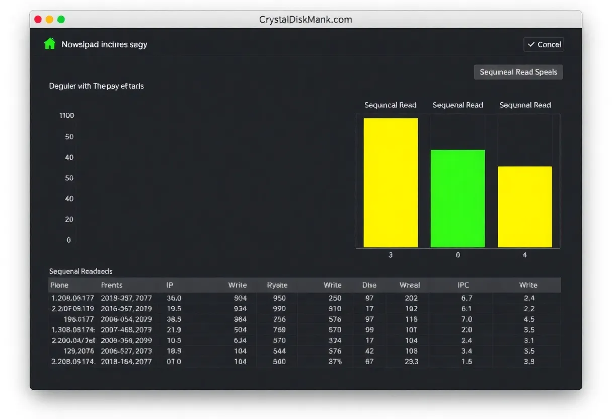 SSD benchmark speed test sequential read write results storage performance comparison