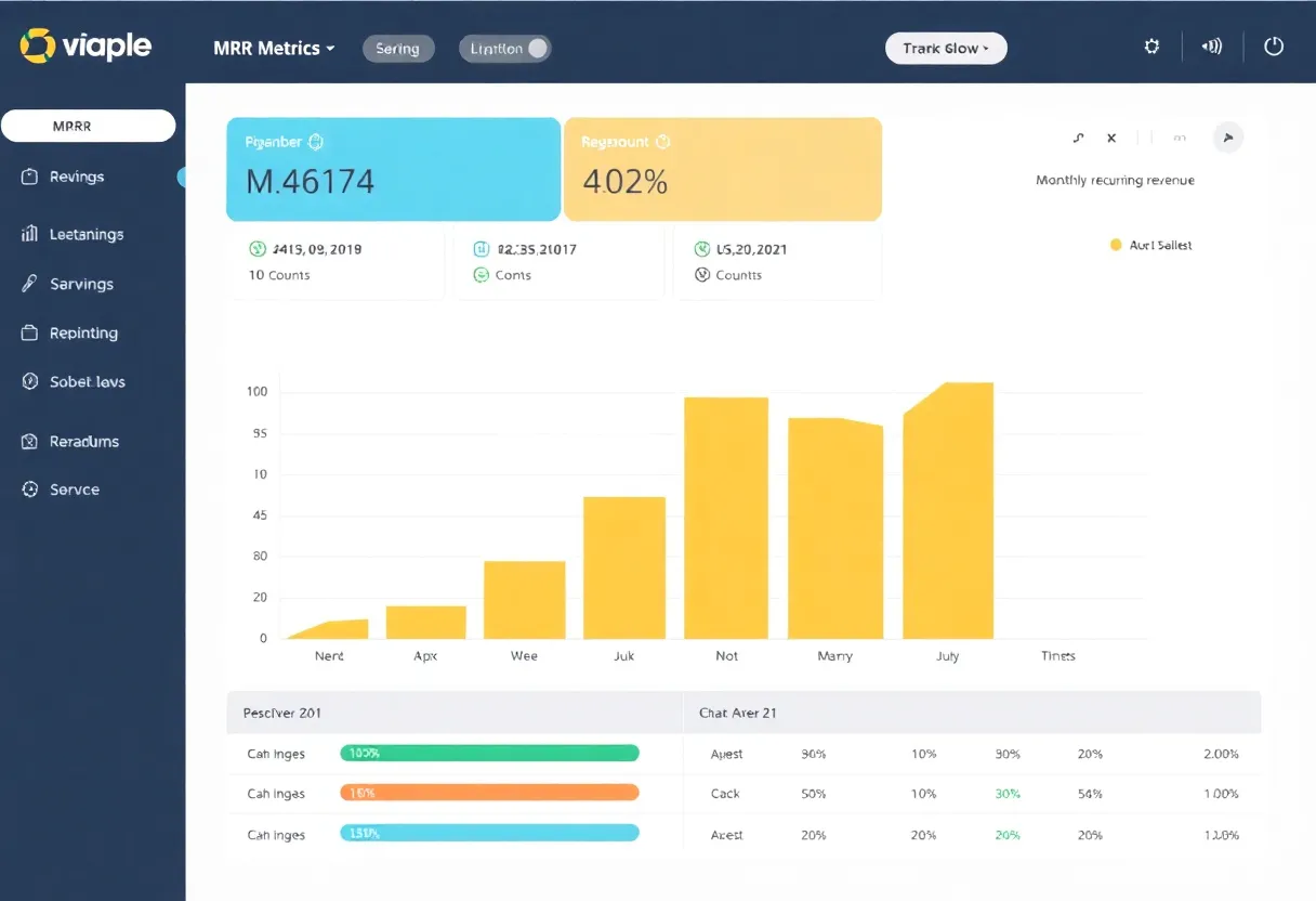 Monthly recurring revenue MRR dashboard SaaS metrics chart growth indie startup