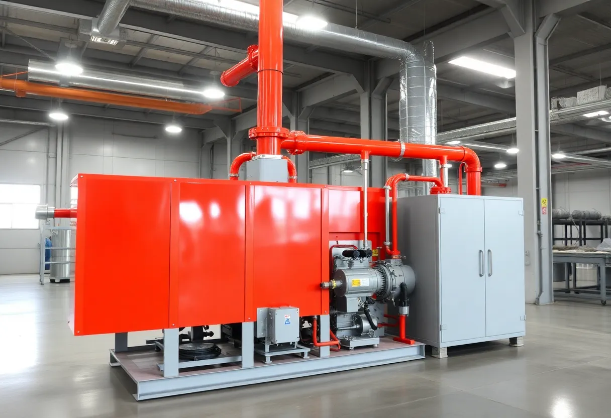 Direct air capture facility with large industrial fans drawing atmospheric air through carbon dioxide absorbing filters