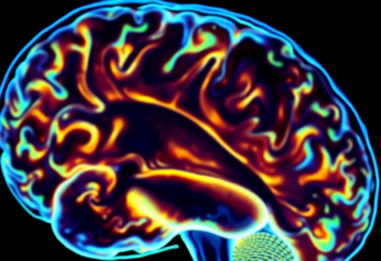 Brain scan MRI image showing neural activity and brain structure relevant to sleep science research