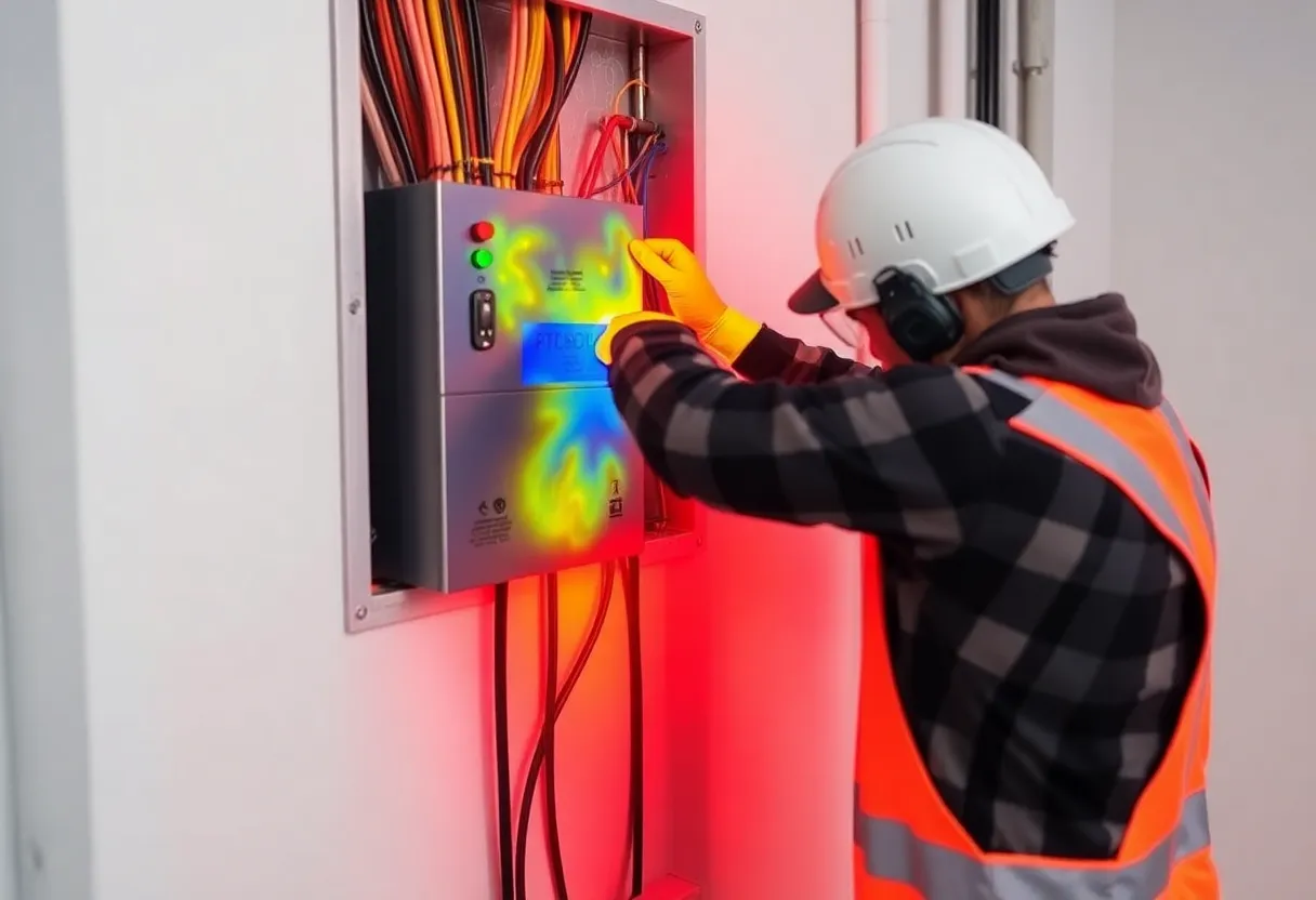 Thermography electrical panel heat spot inspection industrial predictive maintenance