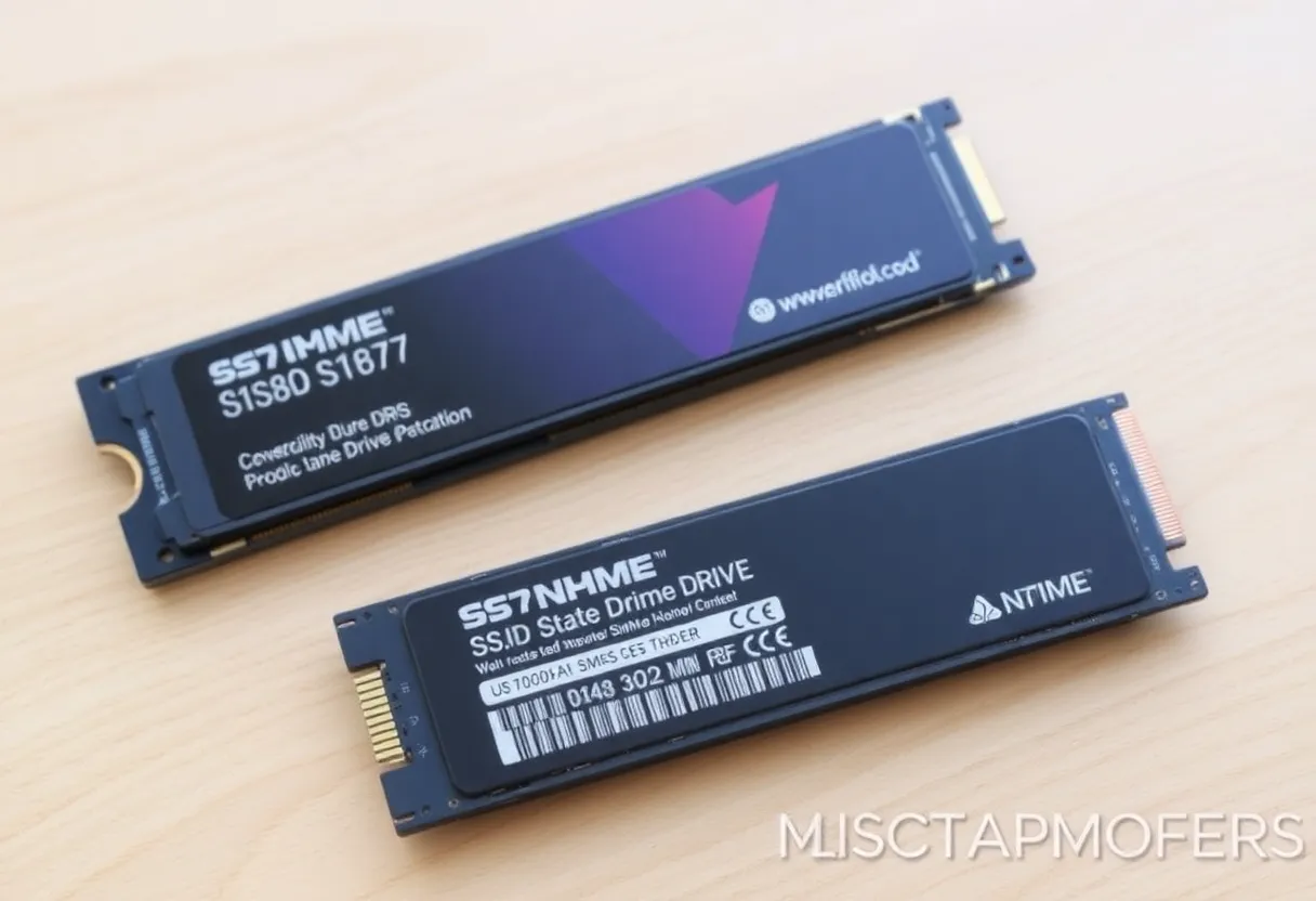 NVMe SSD and HDD side by side showing the contrast between flash and mechanical storage