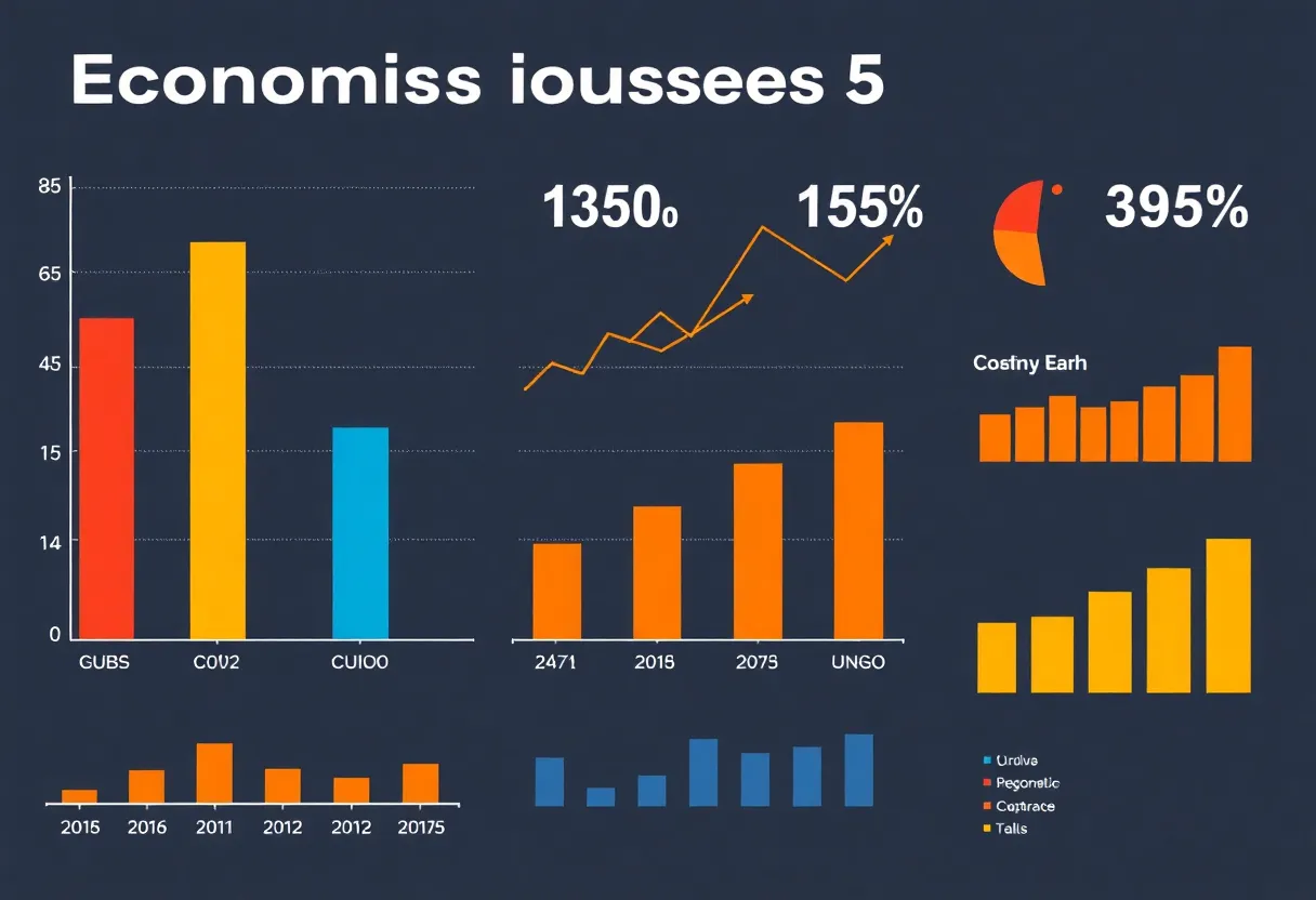 Economic statistical data analysis showing charts and graphs used in financial research and price index tracking