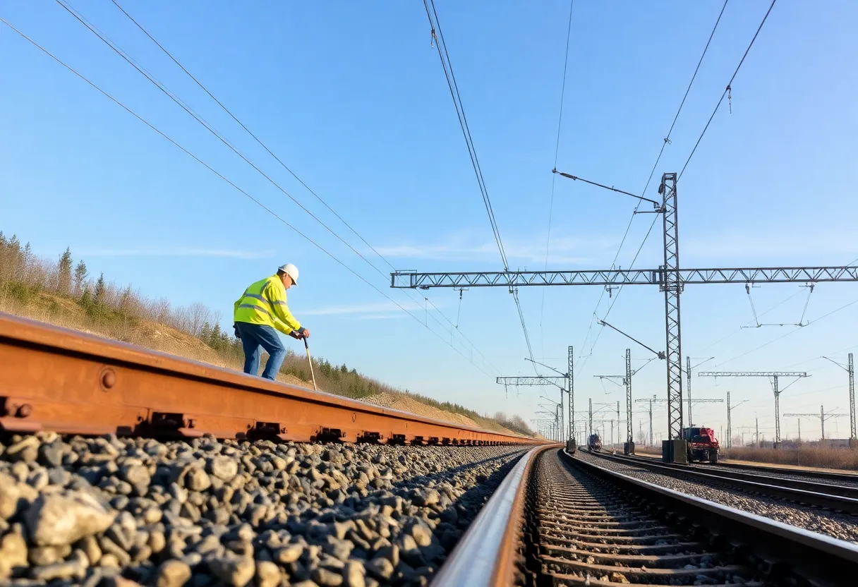 High-speed rail track infrastructure with ballast and precision welded rails