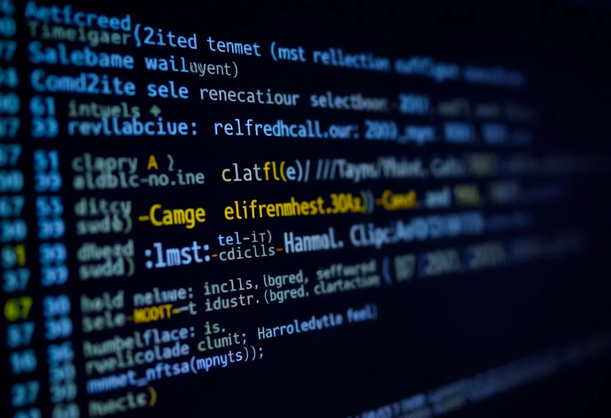 Close-up of terminal code showing timezone configuration files and version numbers