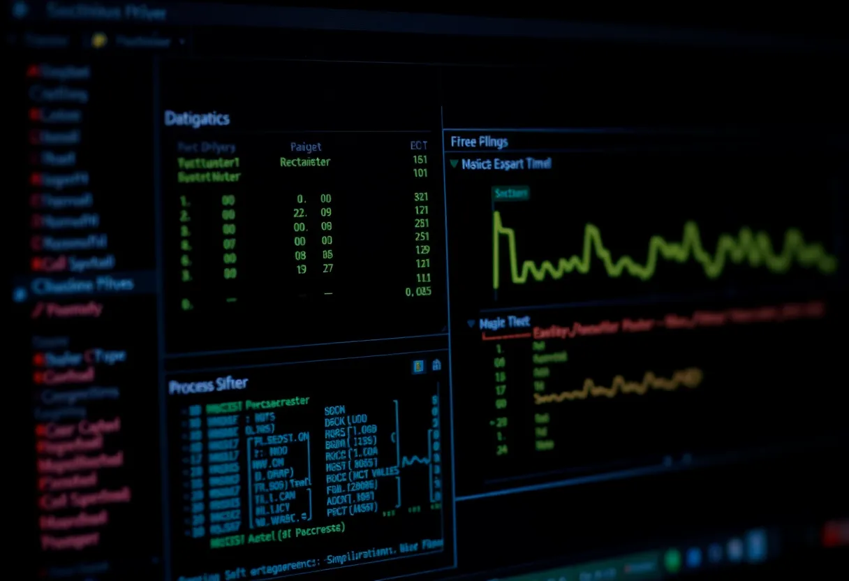 A computer screen showing system driver diagnostics and process monitoring software