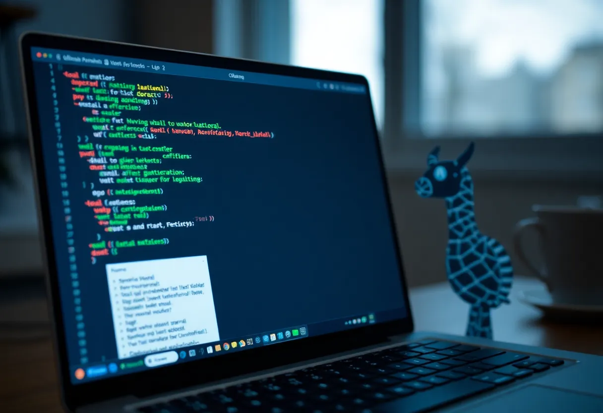 Ollama terminal command running Llama model locally on Mac with response generation shown in terminal output
