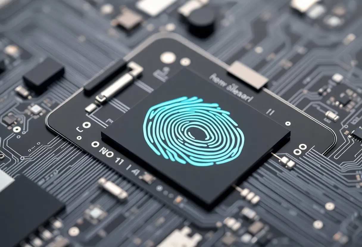 A second technical close-up view of an under-display fingerprint sensor module