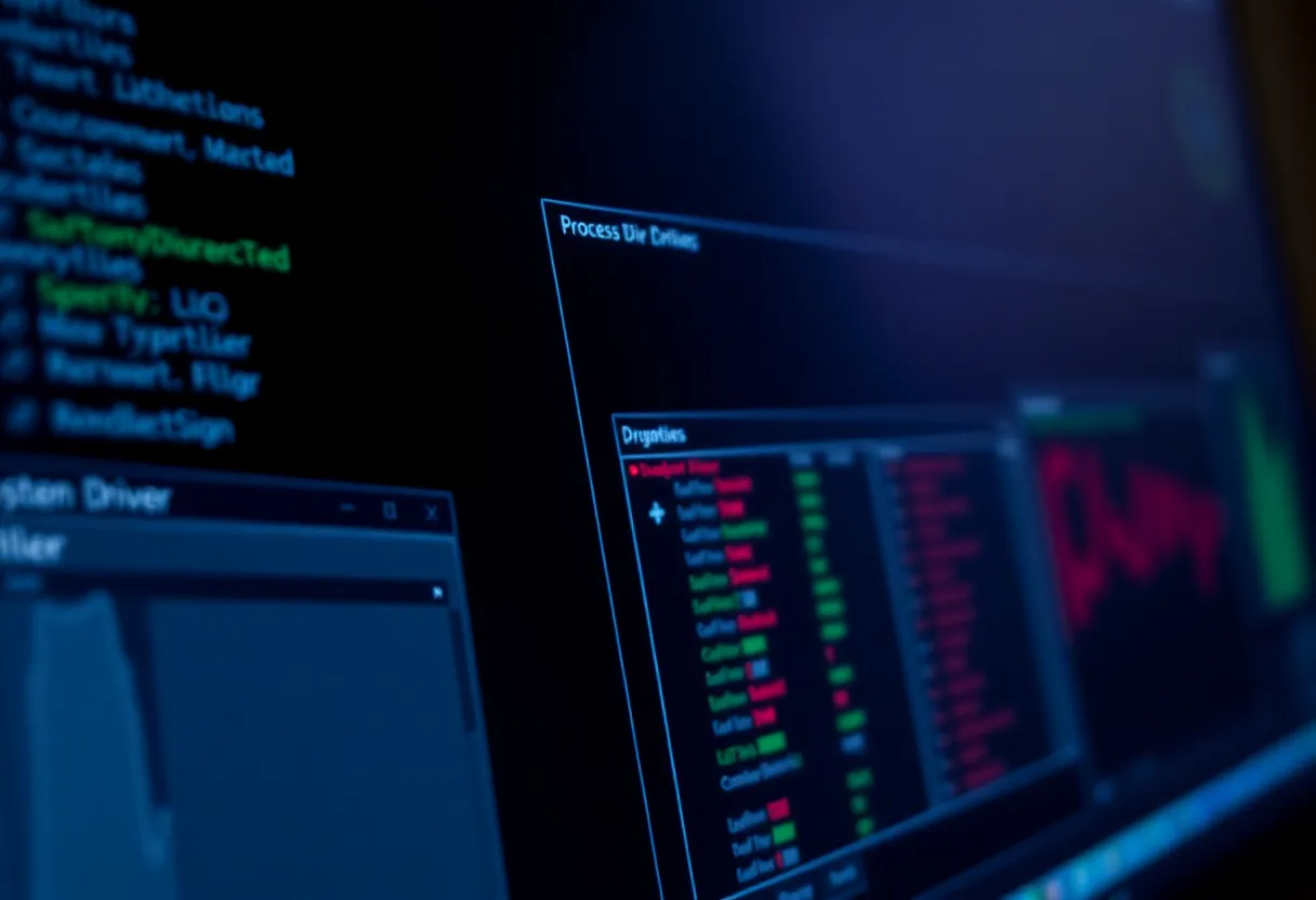 A second view of system-level security monitoring software on a computer screen