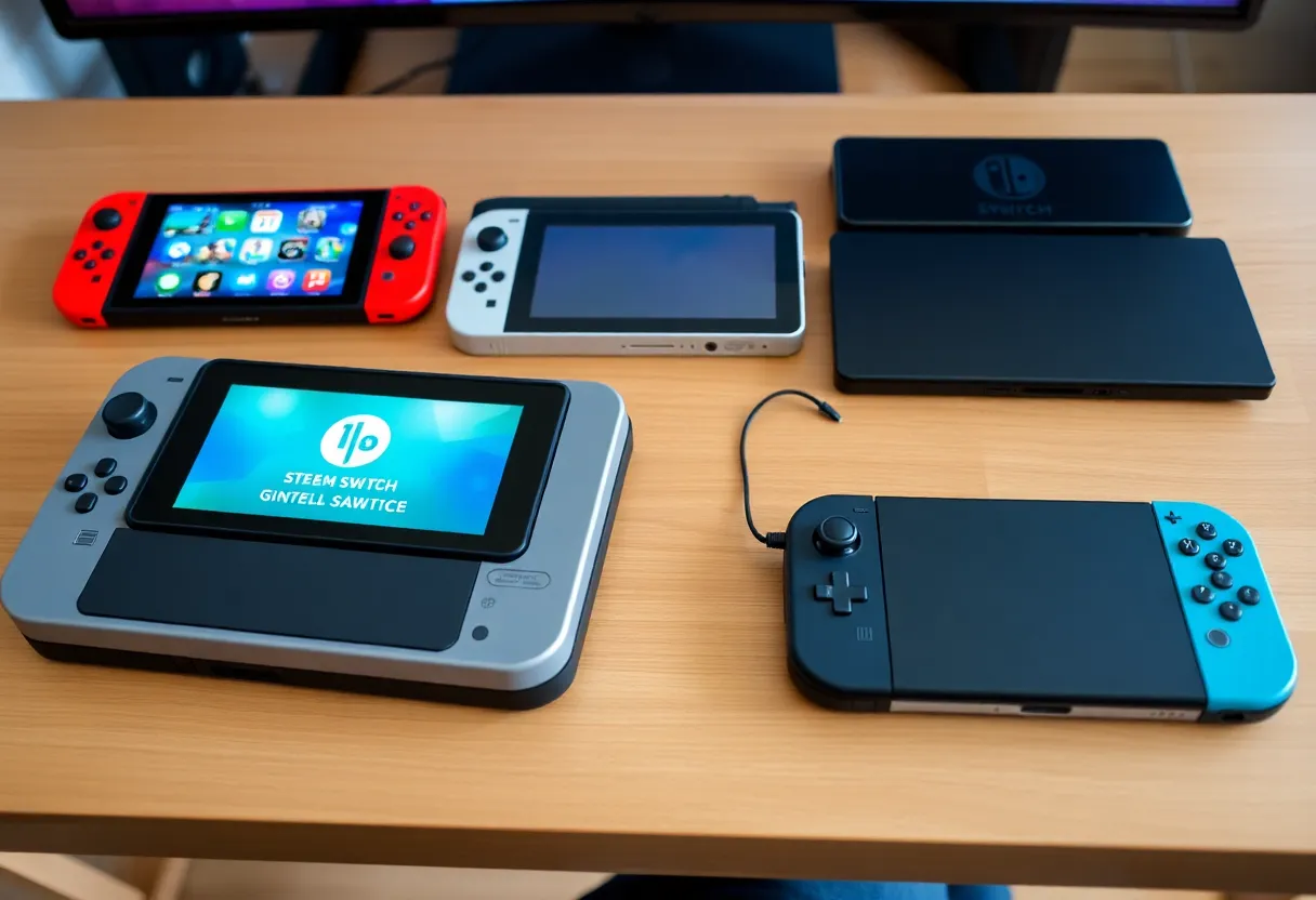 Person playing handheld gaming device on a train during commute, portable gaming in real-world use, casual gaming moment
